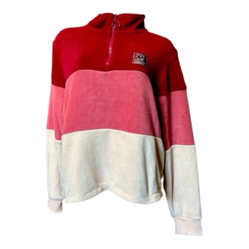 Ivory Ella Colorblock Fleece Pullover, Partial Zip, Large - Picture 5 of 6